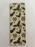 Bat and Spiderwebs Faux Leather Bookmark