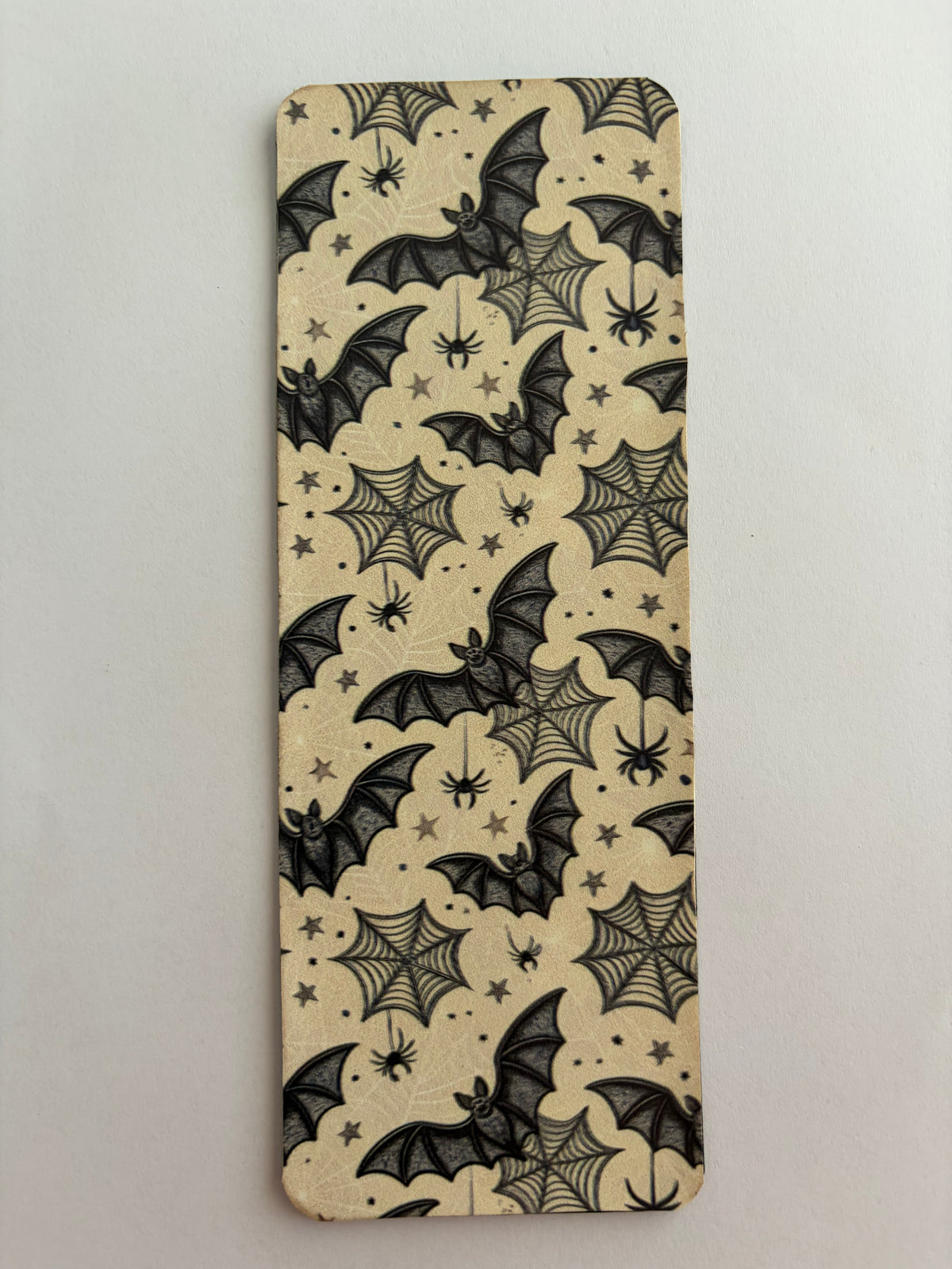 Bat and Spiderwebs Faux Leather Bookmark