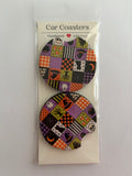 Checkered Halloween Car Coasters